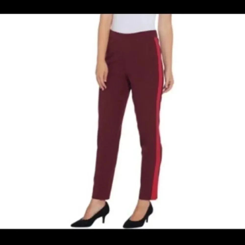 Isaac Mizrahi tuxedo pants with stripes